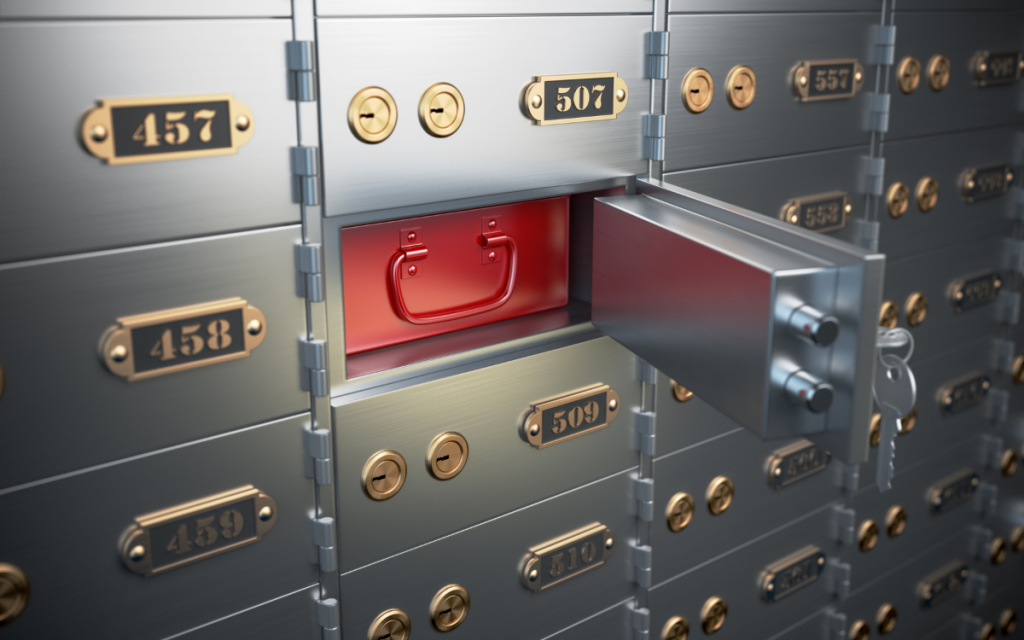 safe deposit box in bank 